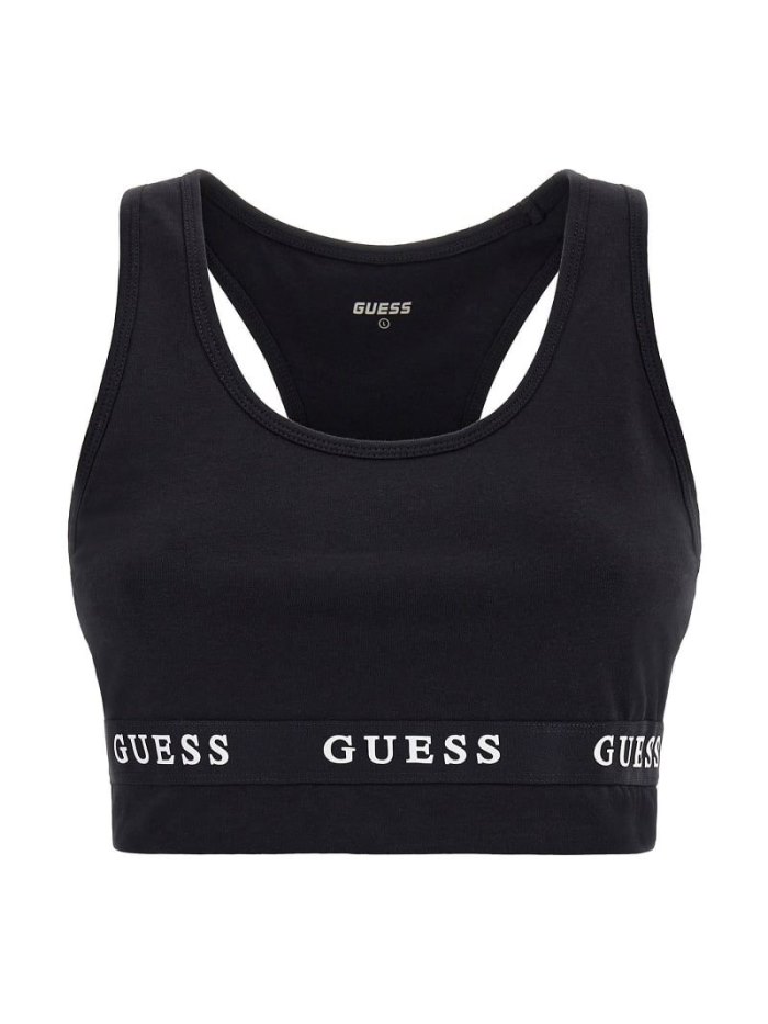 Sujetadores Guess Stretch Jersey Logoed Active Mujer Negros | SE-332343