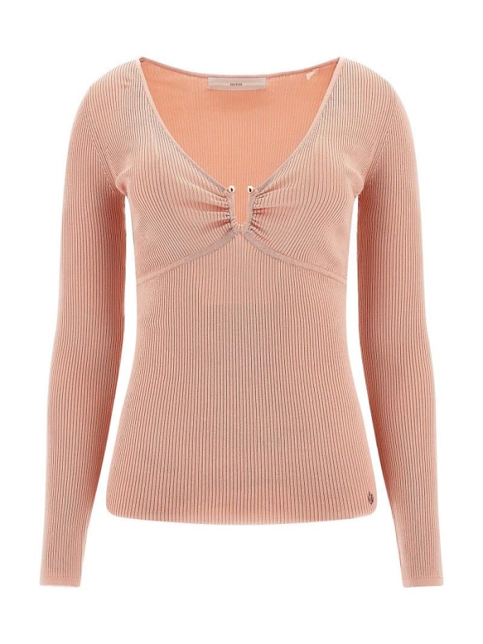 Suéteres Guess Rib Knit Mujer Rosas | SE-016620