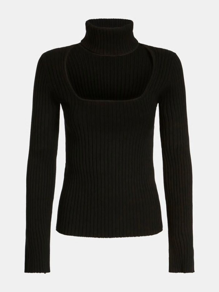 Suéteres Guess Turtle Neck Rib Mujer Negros | SE-050409