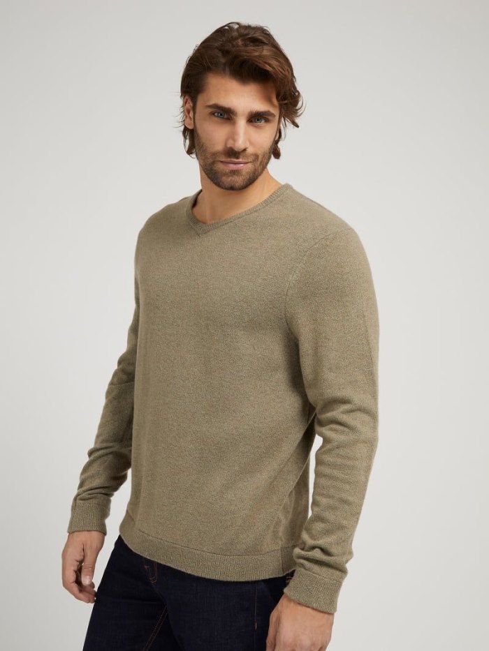 Suéteres Guess Wool Blend Hombre Verdes | SE-923964