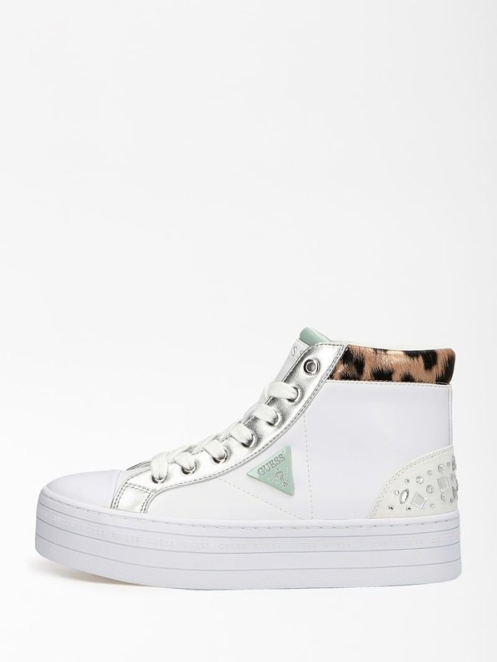 Tenis Guess Bask High-top Mujer Blancos | SE-942692