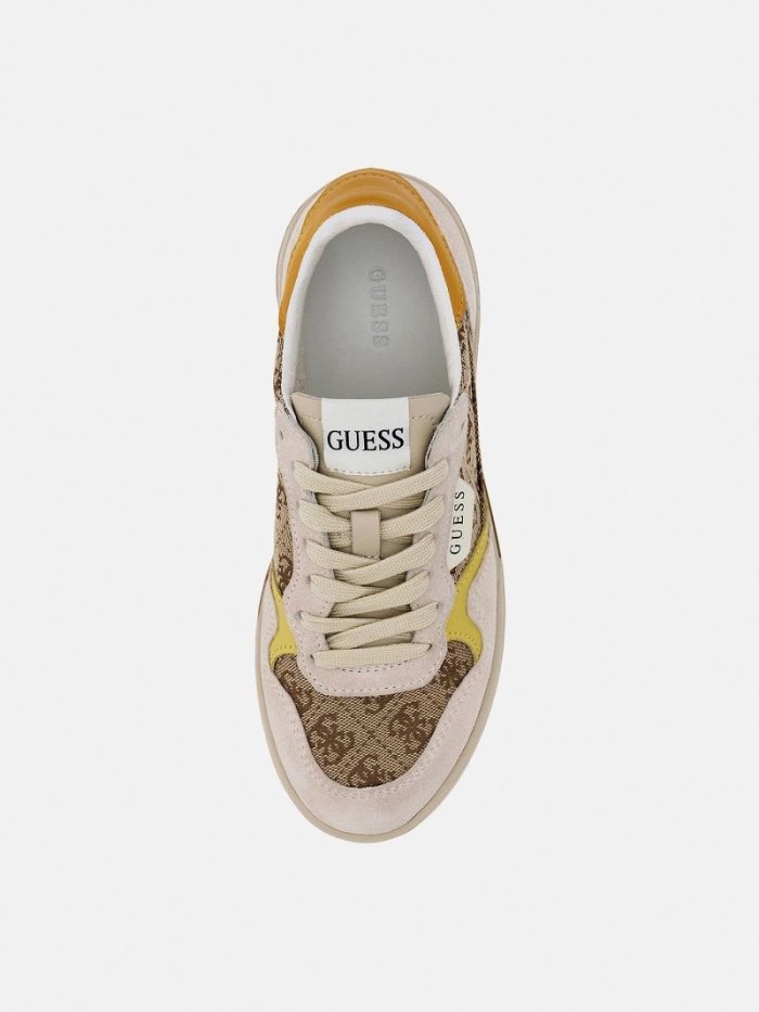 Tenis Guess Jinny 4g Logo Mujer Beige | SE-722011