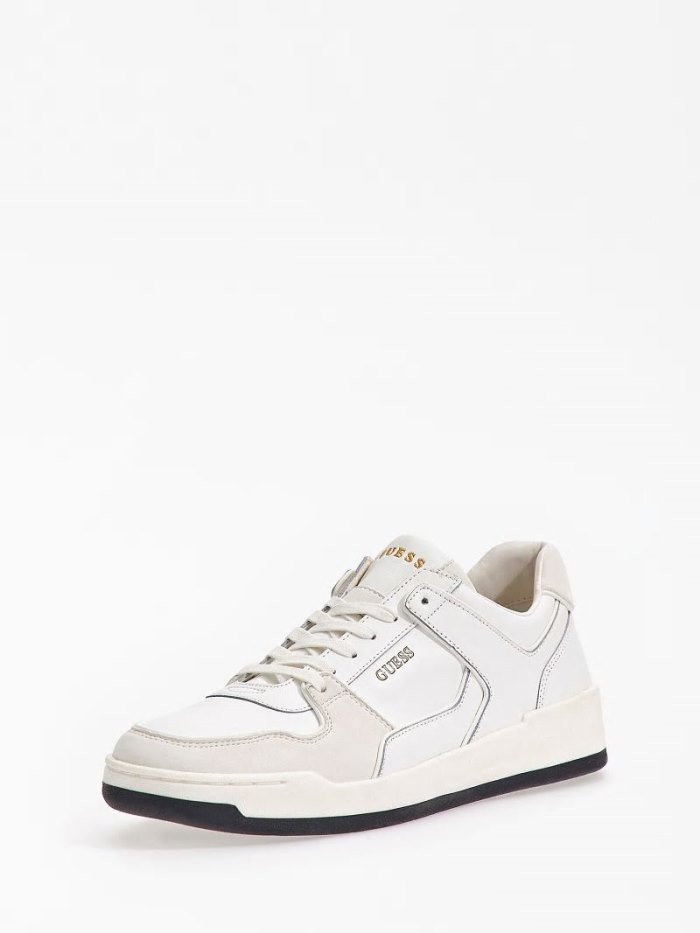 Tenis Guess Leather Vicenza Low-top Hombre Blancos | SE-483155