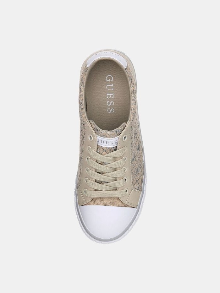 Tenis Guess Nortin 4g Logo Mujer Beige | SE-285179