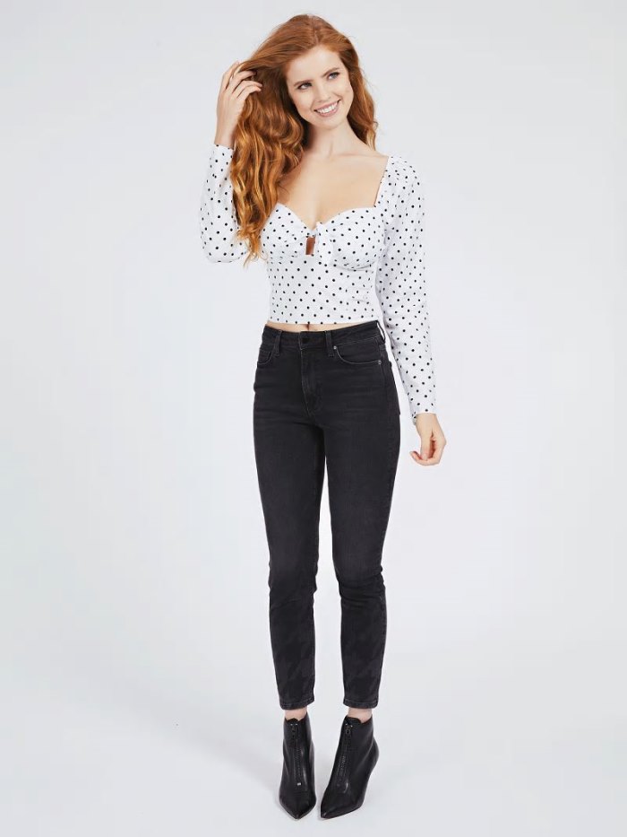 Tops Guess All-over Polka Dot Mujer Blancos | SE-572000