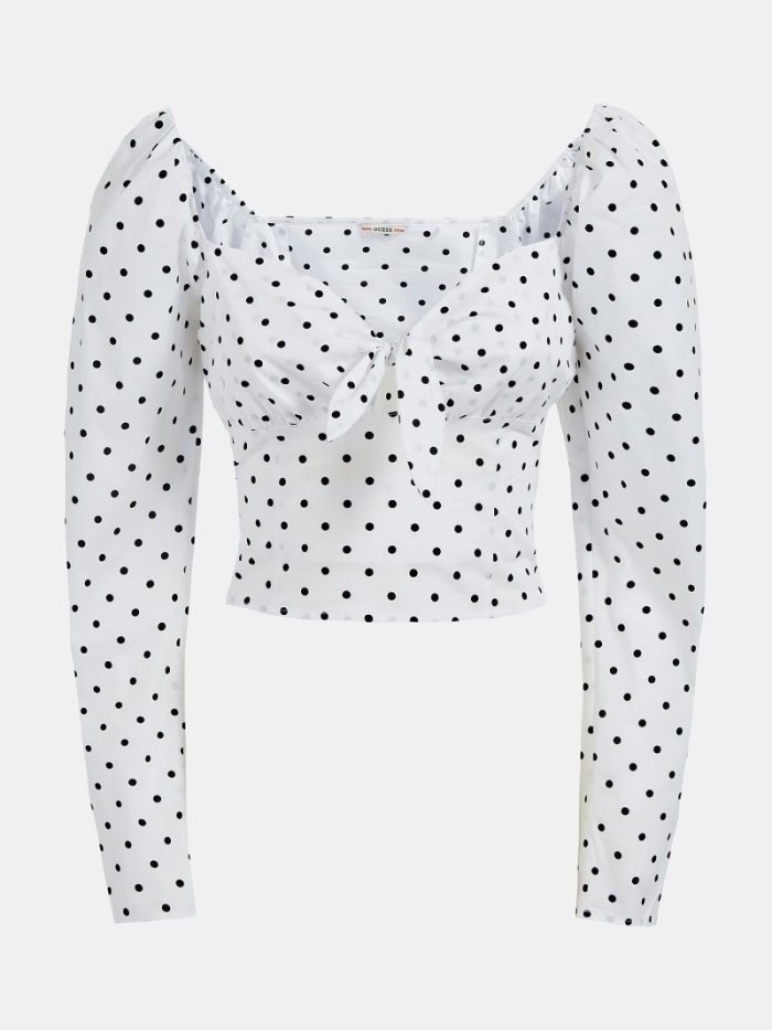 Tops Guess All-over Polka Dot Mujer Blancos | SE-572000