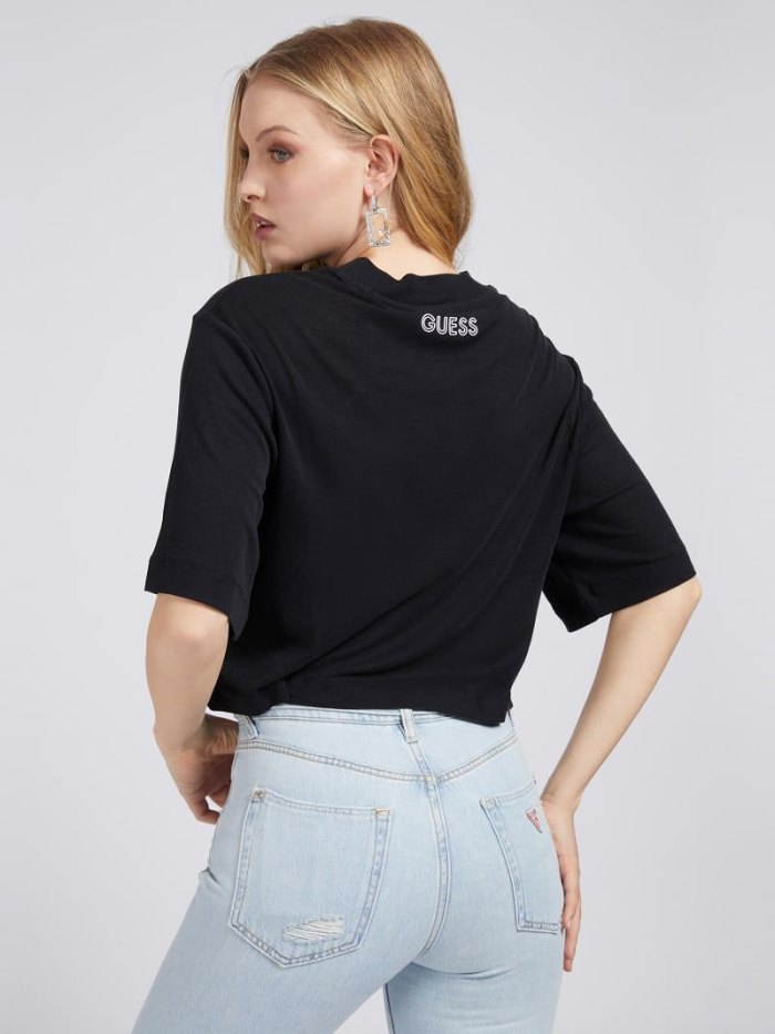 Tops Guess Back Logo Mujer Negros | SE-690451