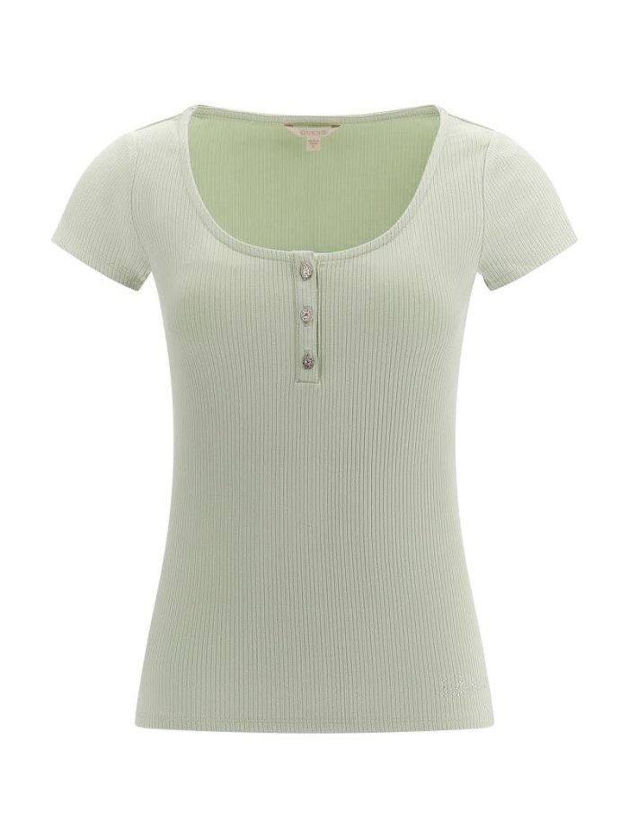 Tops Guess Jewel Buttons Mujer Verdes Claro | SE-939307