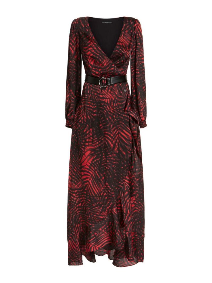 Vestido Guess All Over Print Long Mujer Rojos | SE-179068