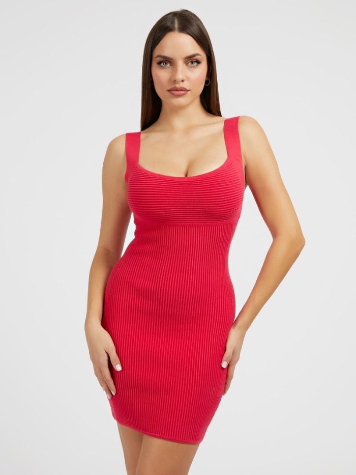 Vestido Guess Bodycon Sweater Mujer Rosas | SE-930554