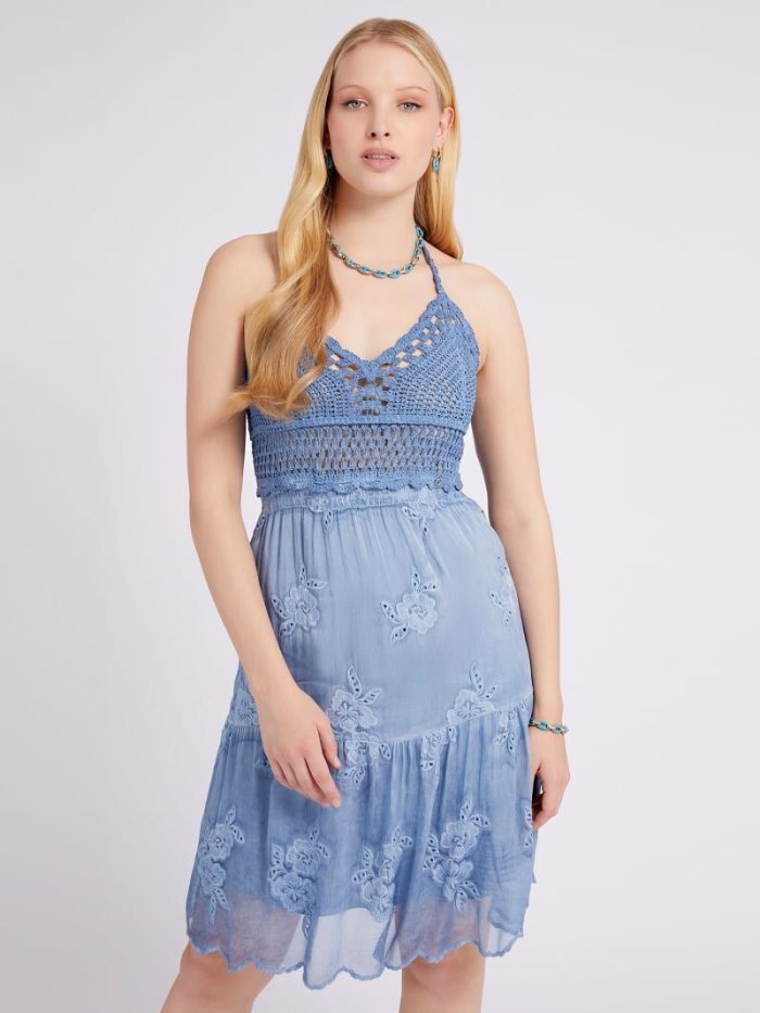 Vestido Guess Crochet Mujer Azules Claro | SE-236405