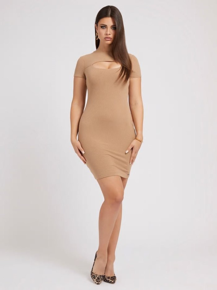 Vestido Guess Cut-out Detail Mujer Marrom | SE-515173