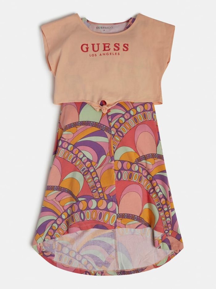 Vestido Guess Front Logo Niños Rosas | SE-756694