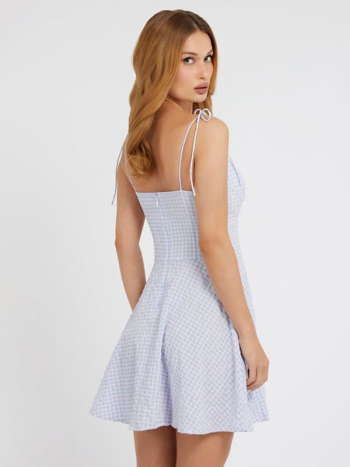 Vestido Guess Gingham Check Mujer Lilac | SE-846577