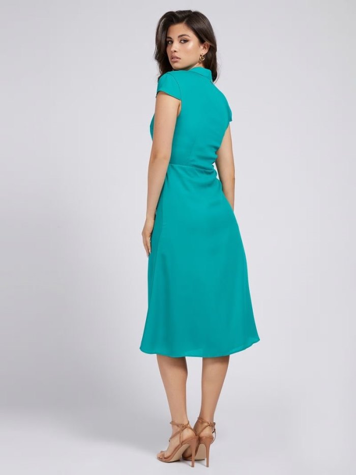 Vestido Guess Marciano Crepe Midi Mujer Verdes | SE-207421