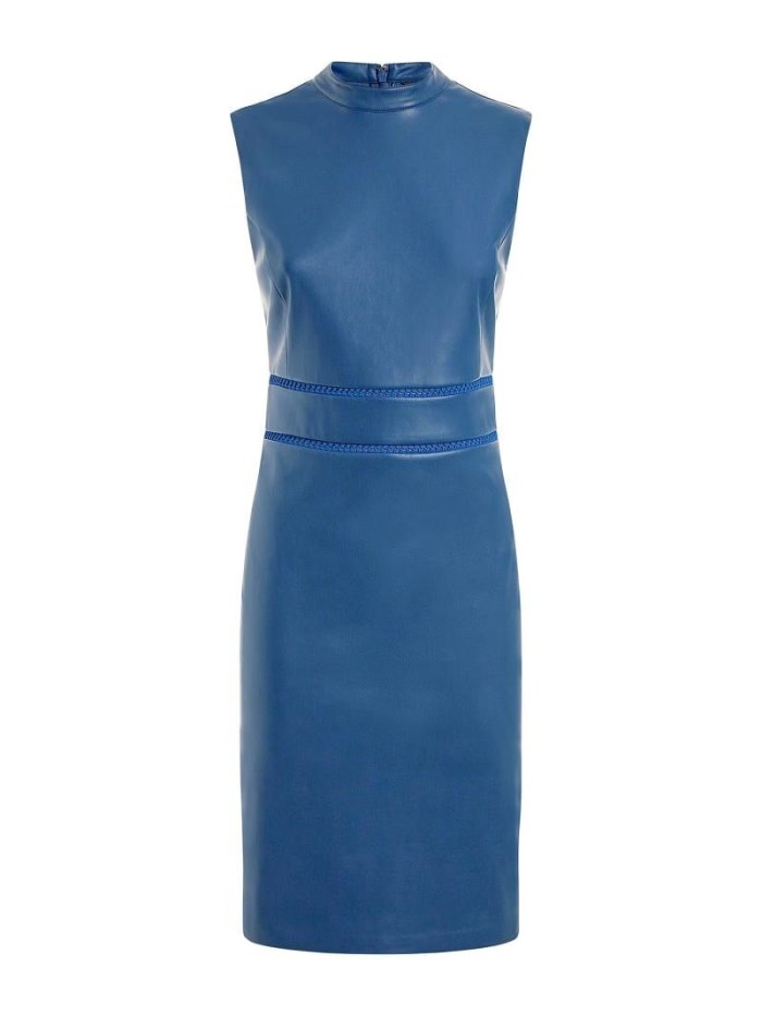 Vestido Guess Marciano Faux Leather Mujer Azules | SE-970098