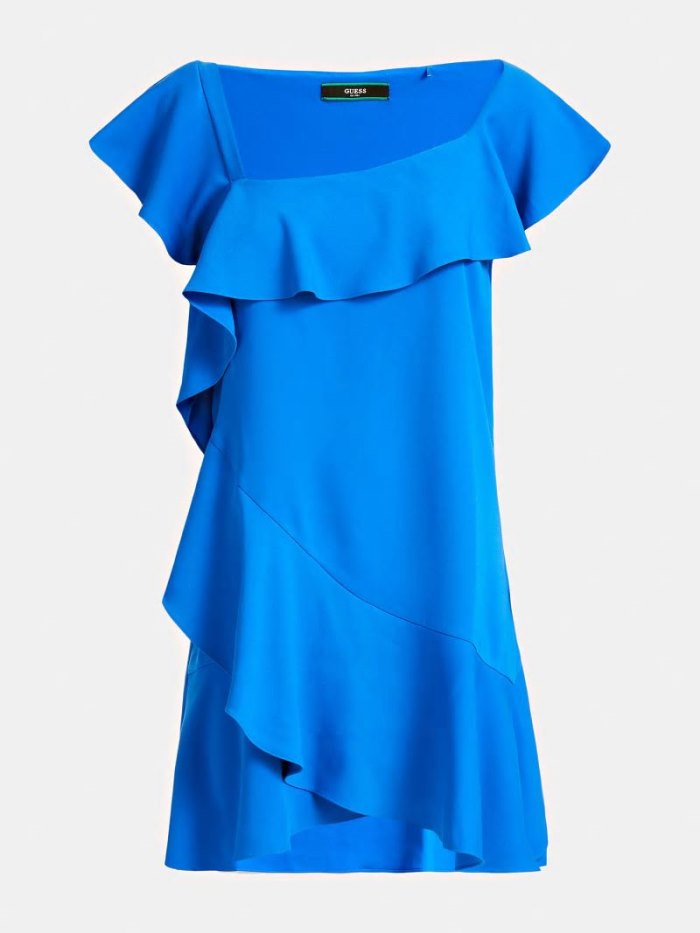 Vestido Guess Ruffles Mujer Azules | SE-207658