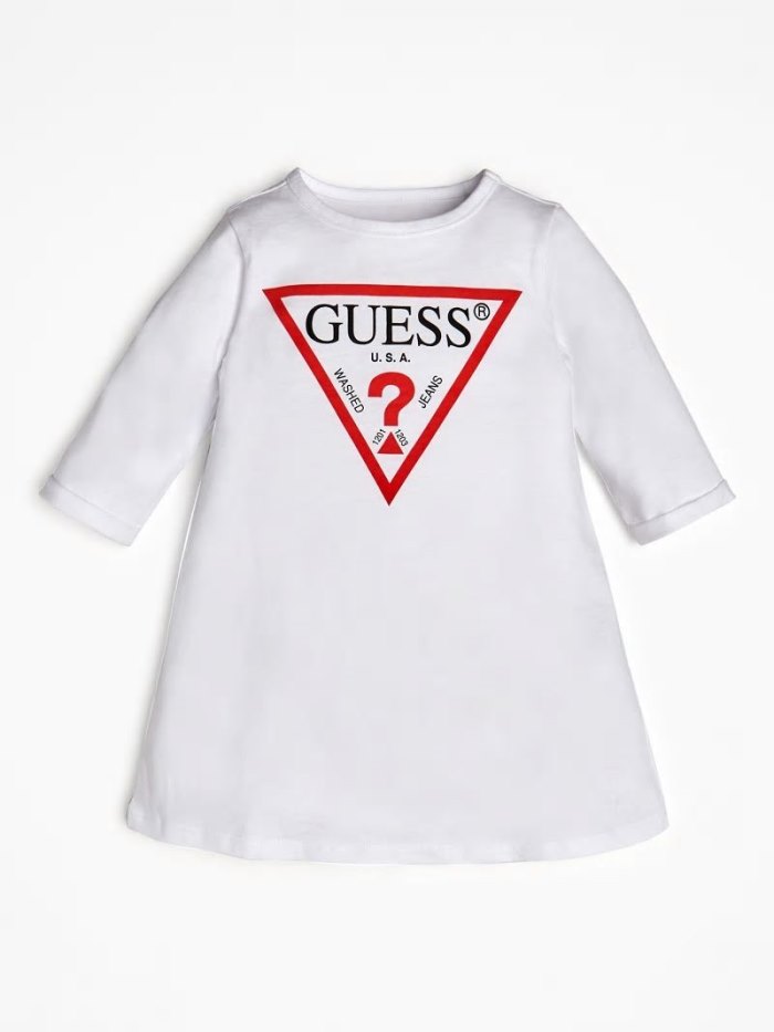 Vestido Guess Triangle Logo Niños Blancos | SE-830986