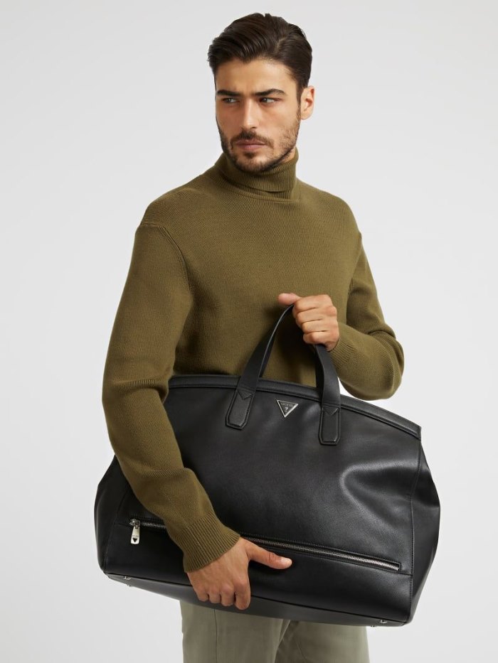 Weekender Bag Guess Certosa Saffiano Weekender Bag Hombre Negros | SE-132335