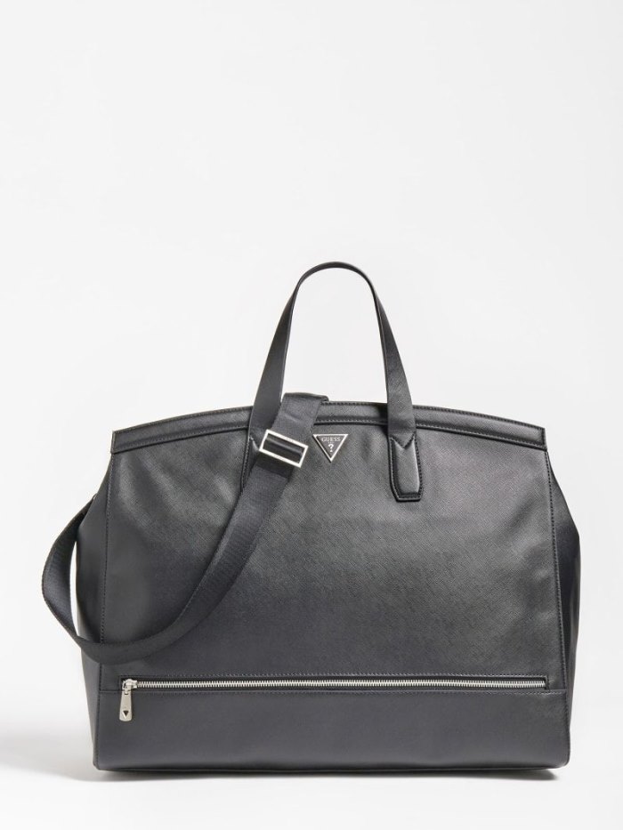 Weekender Bag Guess Certosa Saffiano Weekender Bag Hombre Negros | SE-132335