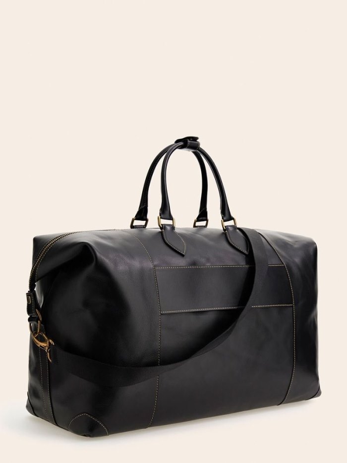 Weekender Bag Guess Lario Real Leather Medium Weekender Bag Hombre Negros | SE-319613